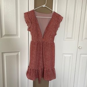 Deep V flirty dress.